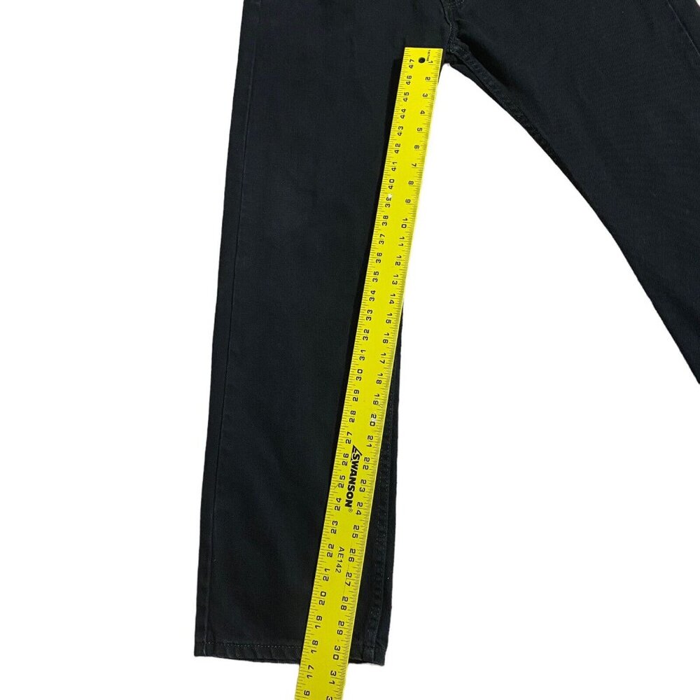 Levis Strauss 505 Jeans Black Regular Straight Denim Pants Men's Size 36x32 - Picture 3 of 7
